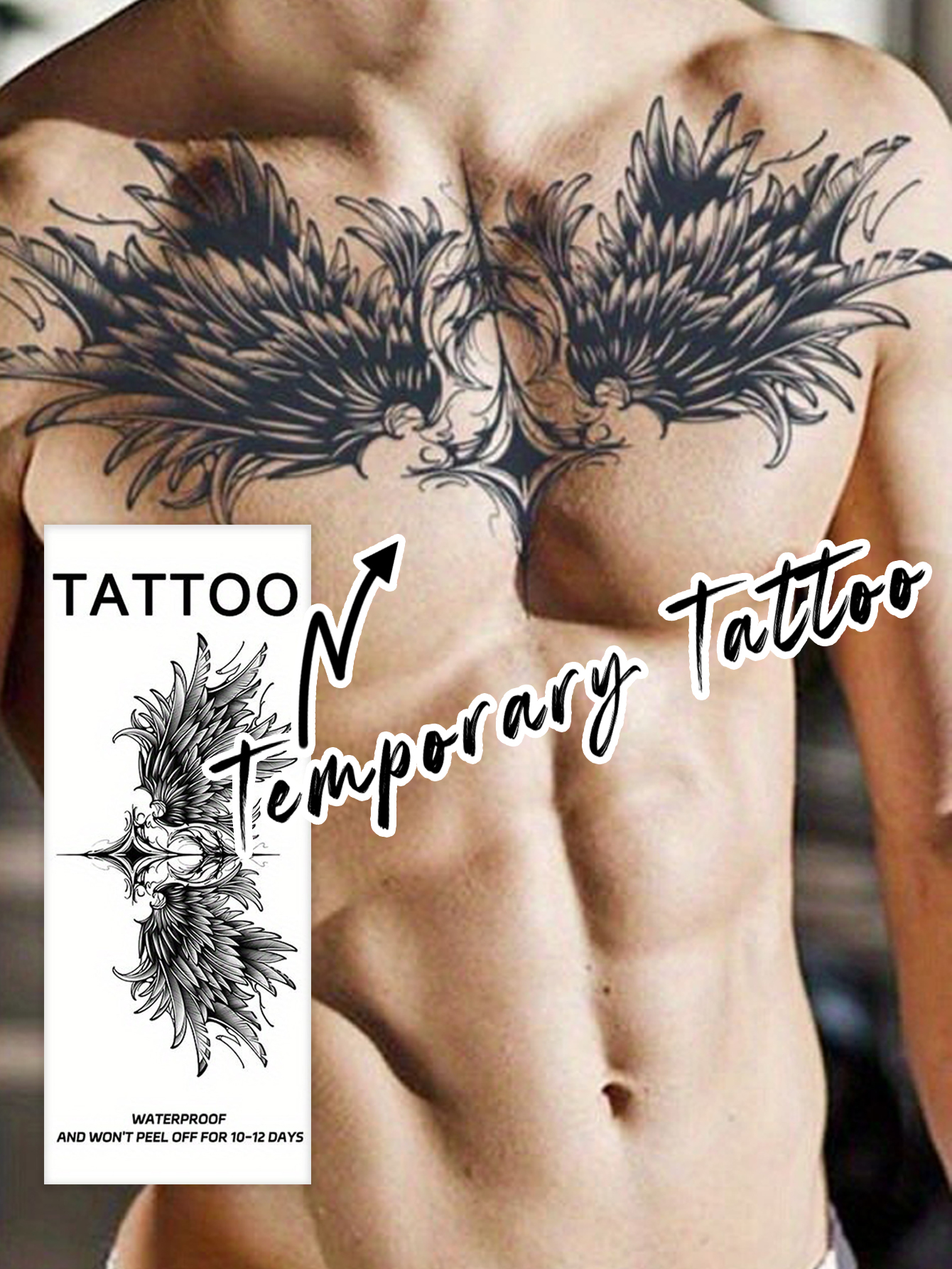 Wing Pattern Waterproof Temporary Tattoo Sticker